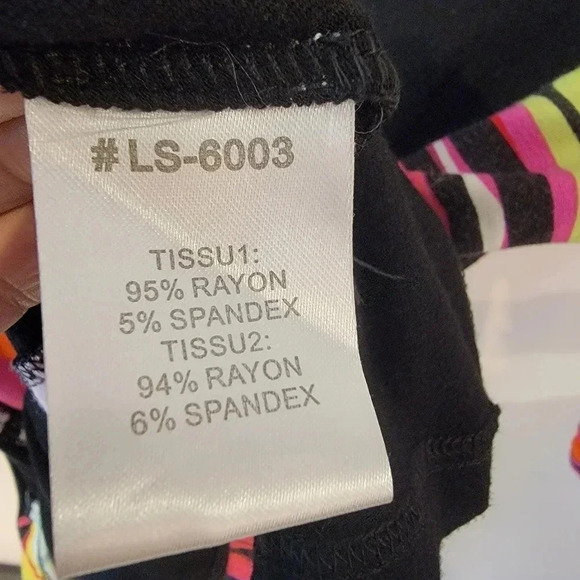 Lior Paris Checkered Mesh, Squares Tunic, Lace Shoulder & Trimmed V-Neck - Picture 3 of 5